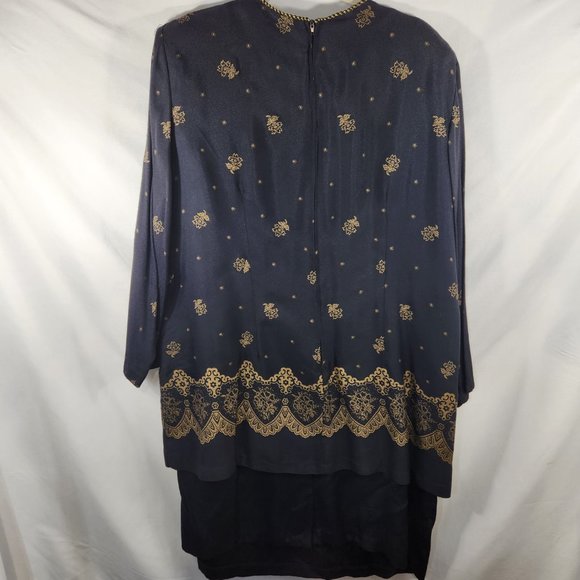 Vintage Robert Too Dress With Attached Jacket Size 22WP USA Made (HD) - Picture 5 of 6